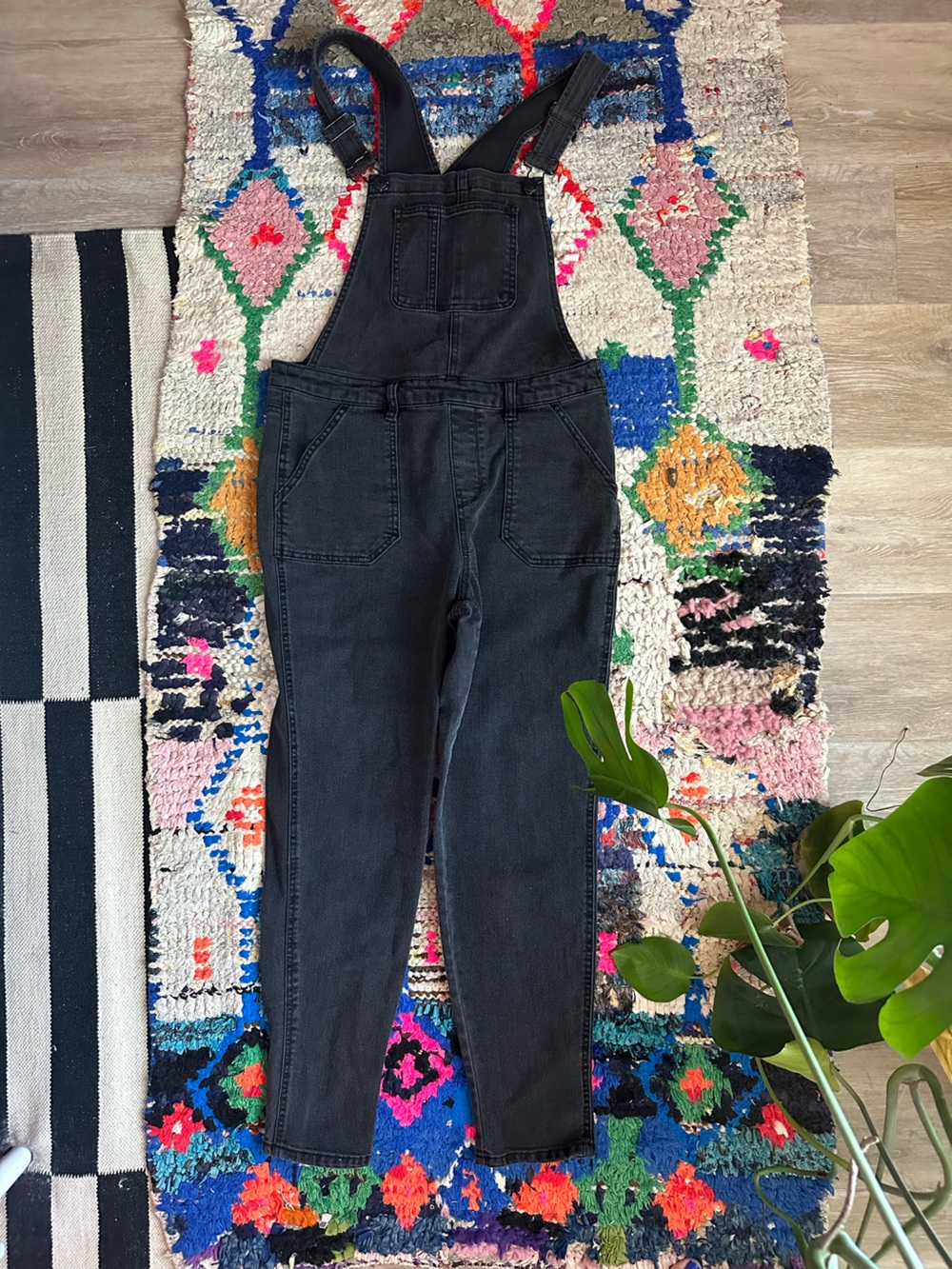 Black Denim Overalls